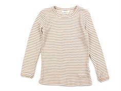Joha rosa brown stripe bluse merino wool/silk